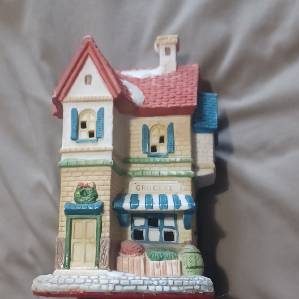 Charming Ceramic Grocery Store Christmas Village Figurine